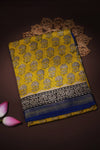 Chanderi silk cotton - Yellow and blue