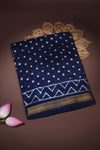 Chanderi silk Cotton - block printed mini polka