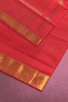Devi Red Mangalgiri Cotton Saree with Broad Gold Nizam Border