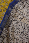 Chanderi silk cotton - Yellow and blue