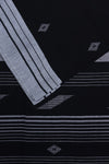 The Manipuri butta saree - Black and Cotton silver