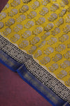 Chanderi silk cotton - Yellow and blue