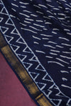 Chanderi silk Cotton - block printed mini polka