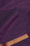 Purple Mangalgiri Cotton Saree with Broad Gold Nizam Border