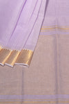 Lightest Lavender Mangalgiri Cotton Saree with Broad Gold Nizam Border