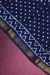 Chanderi silk Cotton - block printed mini polka