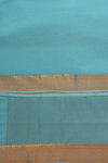 Mangalgiri cotton with Nizam Border- Teal Blue