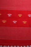 Red handwoven Jamdani cotton