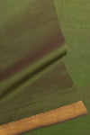 Mangalgiri cotton with Nizam Border- Moss Green- dual tone