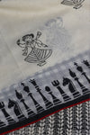 Shatranj – Block Printed Chapa Saree with Gamcha Border | Curated by House of Tisha