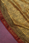 Maheshwari silk cotton - Blue with red zari border