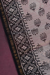 Chanderi silk cotton - Maroon with black zari border ( Partly - Pallu)