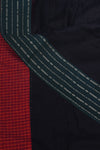 H.O.T curated- Black mull cotton with Ajrakh patch work border and mirror check patch work pallu