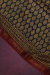 Maheshwari silk cotton - Blue with red zari border