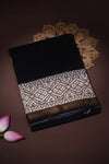 Maheshwari silk cotton - the black and white with black zari