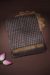 Chanderi silk cotton -grey check's with zari