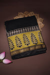 Maheshwari silk cotton with Yellow Ajrakh border