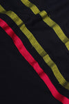 H.O.T curated - Black mull cotton with chettinad zari pallu , hand sewn mirror work.