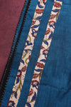 H.O.T curated - Mul Blue with Reverse border ( Black Kantha and off white kalamkari border)