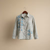 Khadi cotton shirt with leaf applique