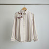 Off white kala cotton shirt with dragonfly embroidery
